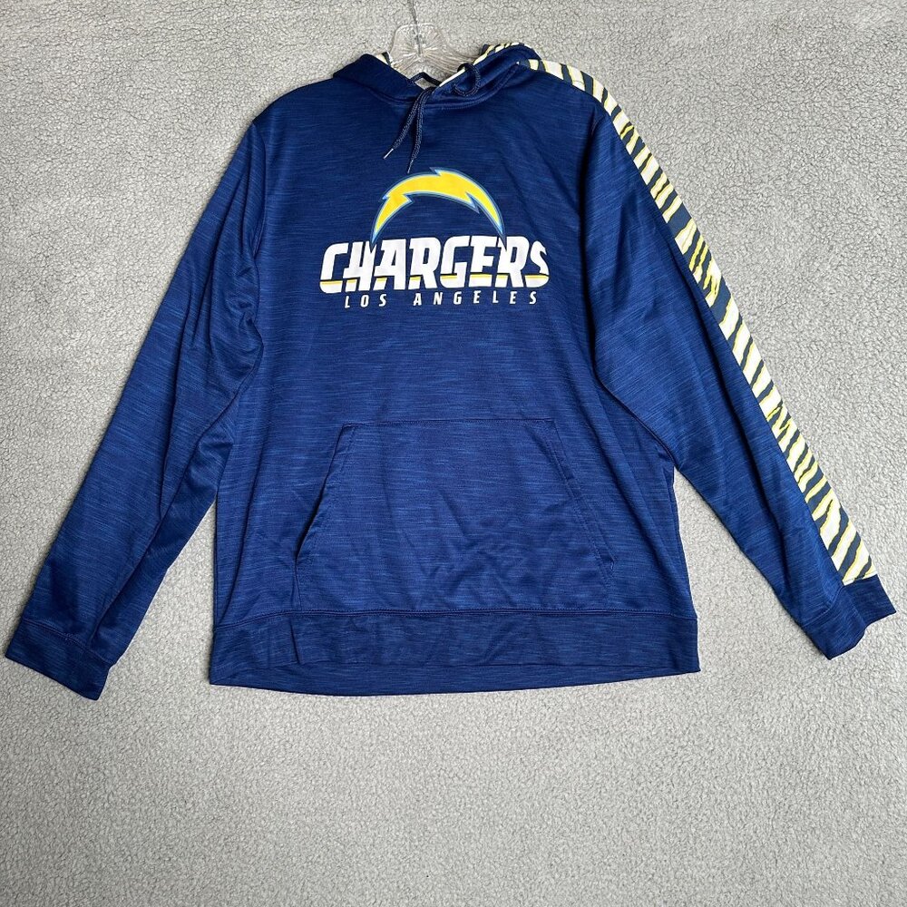 NFL Team Apparel Pullover Hoodie Mens L Blue LA Chargers Space Dye Athleisure